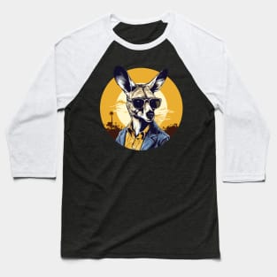 Kangaroo with Sun Glasses Baseball T-Shirt